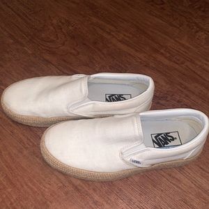 Women’s White platform Vans